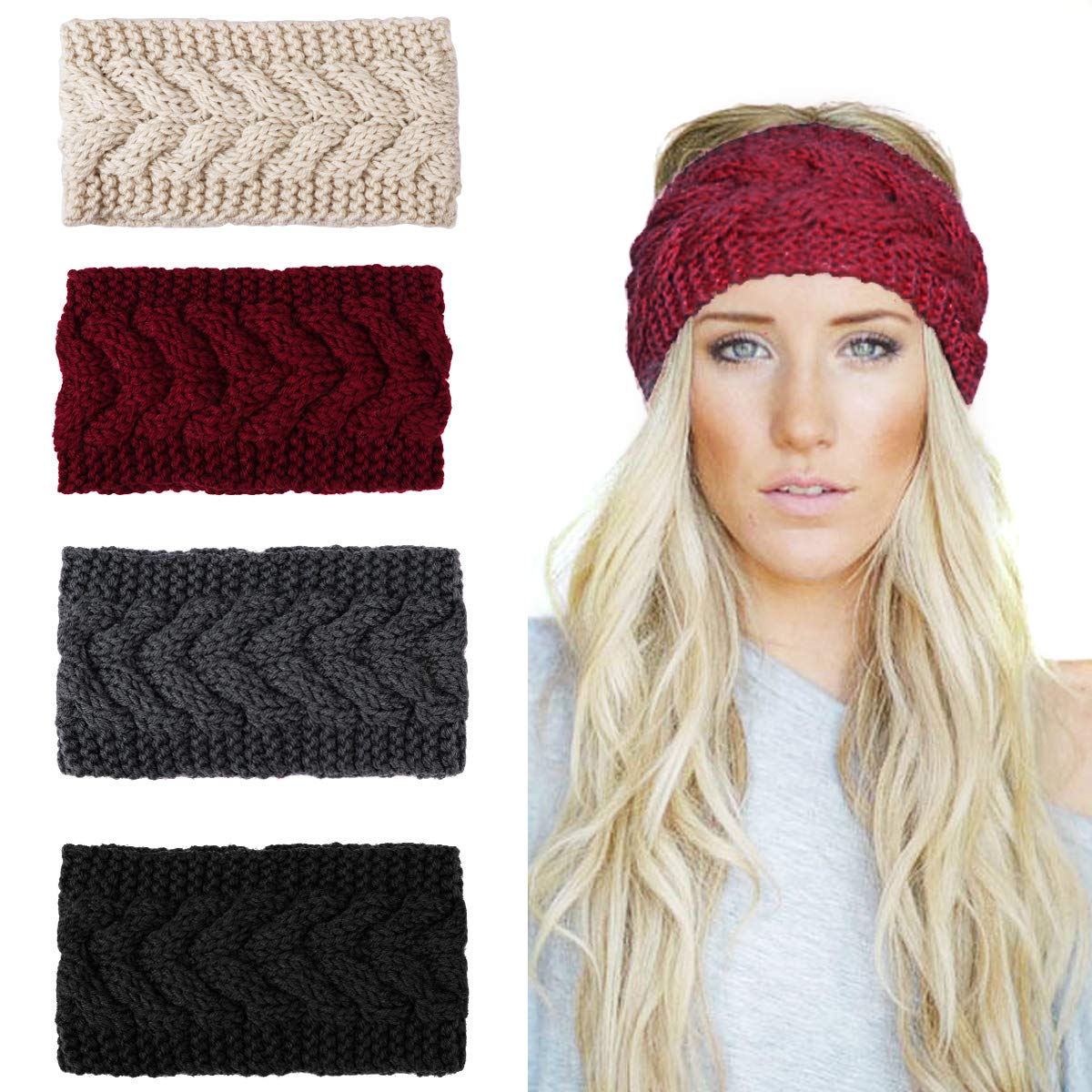Ondder Boho Headbands For Women Turban Headband Criss Cross Headband Elastic Hair Band Twisted Ondder Boho Headbands For Women Turban Headband Criss Cross Headband Elastic Hair Band Twisted
