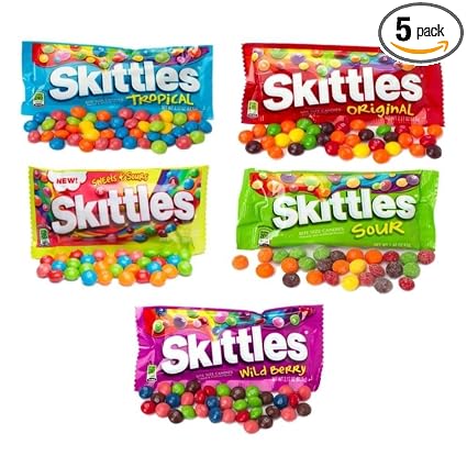 Amazon Com All American Skittles Assortment 5 Flavors 5 Packs Ez Ship Pack Grocery Gourmet Food