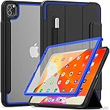 Weuiean for 2020 iPad Pro Clear Case (Not for 2021) Rugged Case with Soft Edge, Smart Wake/ Sleep Trifold Stand Clasp Cover w