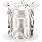 BENECREAT 20 Gauge 32 Yards Tarnish Resistant Silver Wire Jewelry Beading Wire for Beading Wrapping and Other Jewelry Craft M
