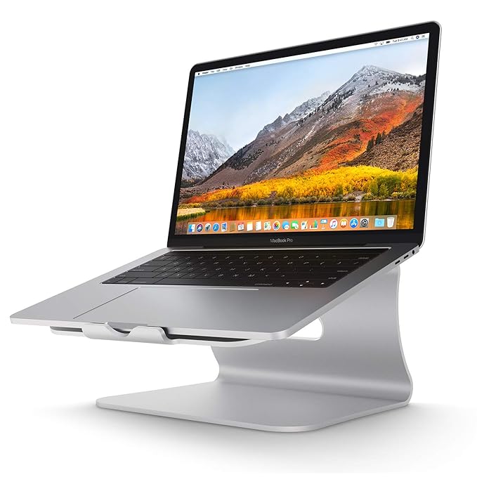 Bestand Verbesserte Alulegierung Cooling Laptop Stand, geeignet für Apple Macbook, alle Notebooks, Silber (Patentiert)