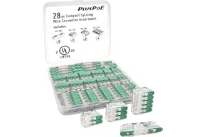 PLUSPOE Lever Wire Connector 28pc, UL Listed Compact Quick Splicing Lever Wire Electrical Nuts Assortment | Electrical Insulated Terminals | Compatible with WAGO 221-2401, 221-412, 221-413, 221-415