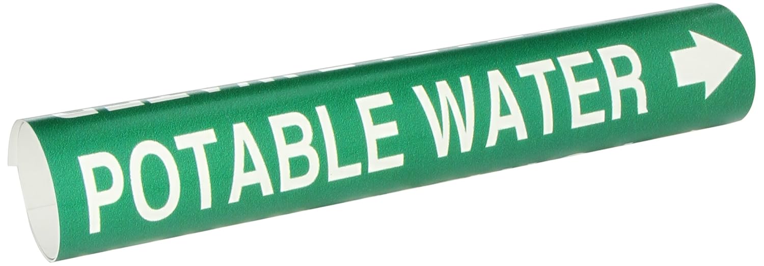 Brady 4111C BradysnapOn Pipe Marker, B915, White On Green Coiled