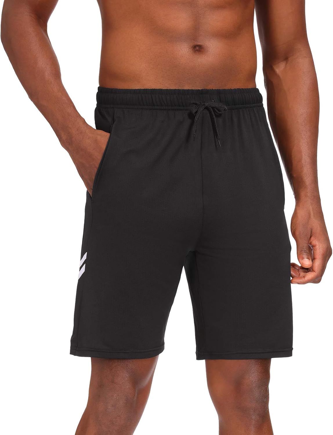 Runhit 3 Pack Athletic Workout Shorts for Men with Pocket 9 inch Men's Gym Running Basketball Shorts: Clothing