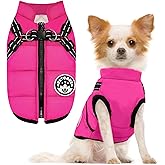 PETCARE Winter Dog Coat with Harness Built in Waterproof Dog Jackets Warm Pet Fleece Vest Windproof Snow Jacket Snowsuit Reflective Dogs Cold Weather Coats for Puppy Small Medium Large Dogs Cats
