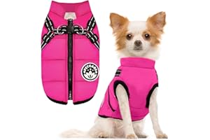 PETCARE Winter Dog Coat with Harness Built in Waterproof Dog Jackets Warm Pet Fleece Vest Windproof Snow Jacket Snowsuit Reflective Dogs Cold Weather Coats for Puppy Small Medium Large Dogs Cats