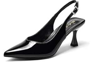 Elisabet Tang Women's Kitten Heel Slingback Low Pumps 3 Inches Stiletto Pointed Closed Toe Elegant Dressy Bridal Wedding Party Shoes