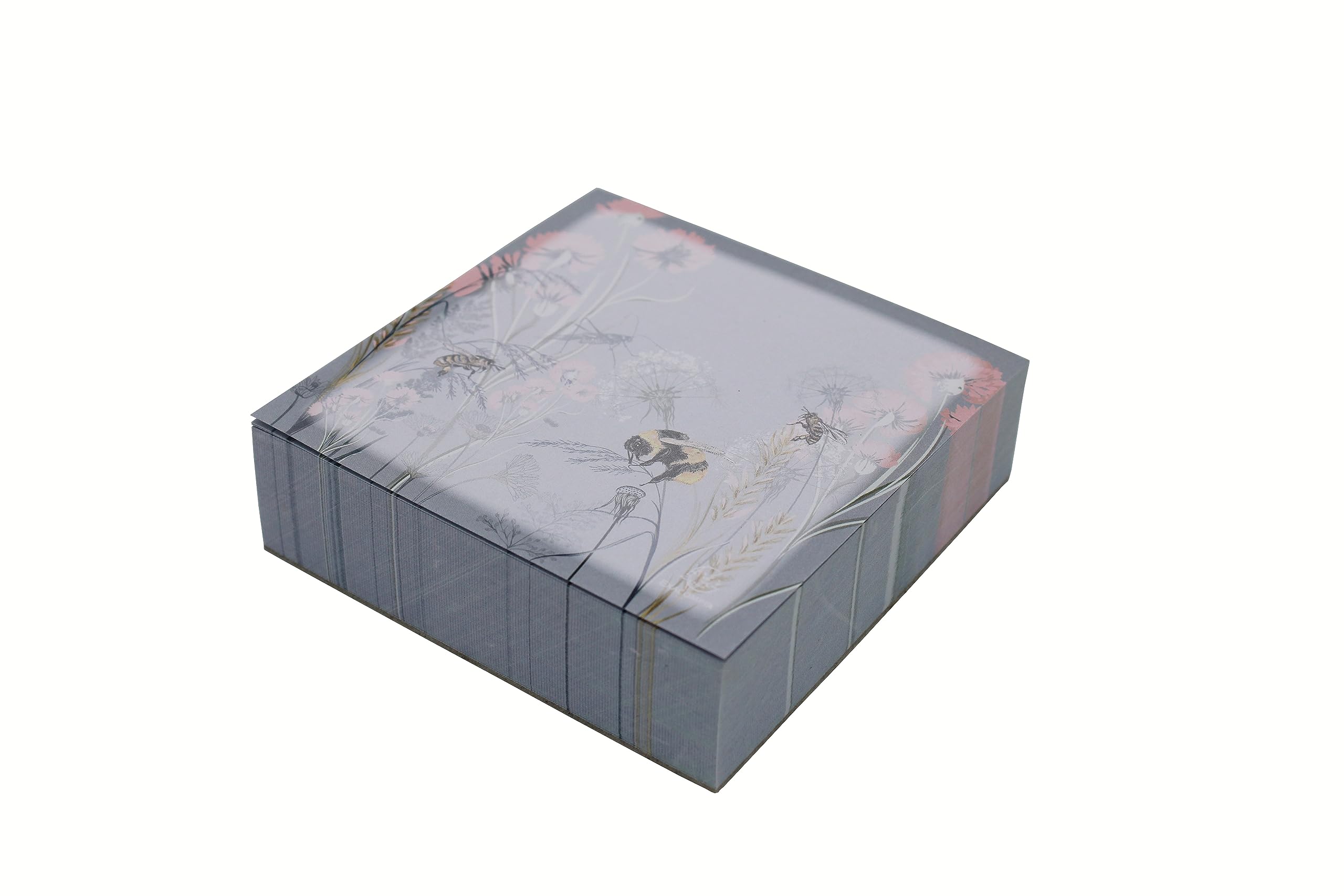 Exacompta Ref - GS026Z Desk Memo Block, 250 Printed Pages, 100mm x 100mm in Size, Great for Jotting Down Notes and Reminders, Ideal for the Home and Office, Bee Design