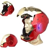Iron Hero MK5 Gold Motorized Cosplay Helmet, Voice, Touch &amp; Remote Control | LED eyes and synchronized sound effects enhance the 1:1 experience; wearable fit supports head circumferences up to 23.6 in.