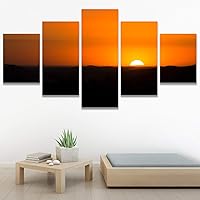SIGNWIN 5 Panel Canvas Wall Art Colors of The Sky for Home Decorations Ready to Hang - 60