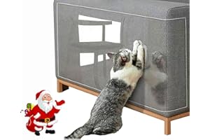 YODEWA Cat Scratch Furniture Protector No Pins Single Side Smooth Clear Anti Cat Scratching Furniture Couch Protector from Cat Claws for Faux Leather Couch/Microfiber/Velvet Sofa -10 Sheets 17"x12"