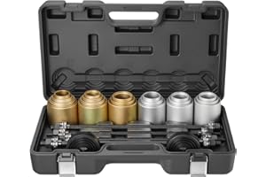 VEVOR Pull and Press Sleeve Kit, 26 PCS, Steel Bush Removal Insertion Sleeve Tools with Carrying Case, Compatible with LCV an