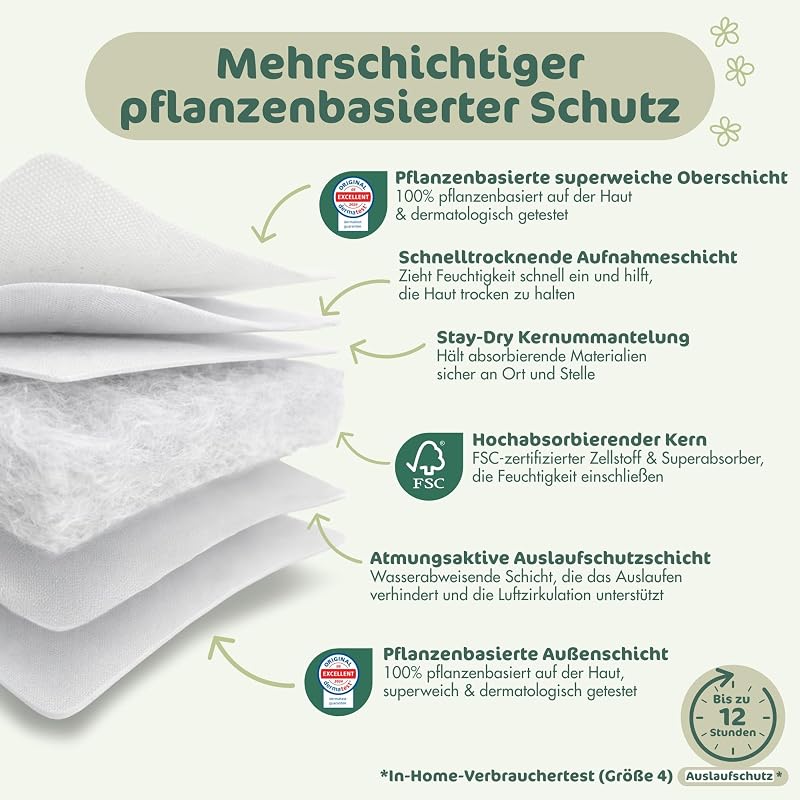 BioEmbrace Baby Windeln, Größe 4 (7–18 kg), 88 Stück