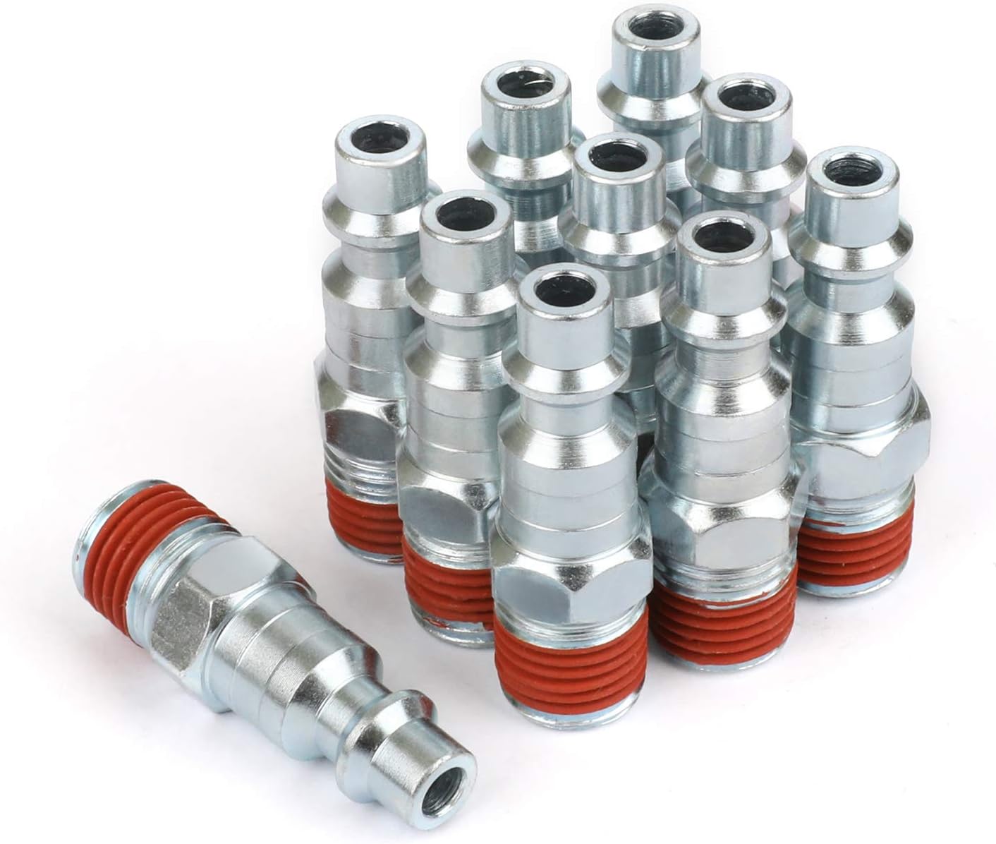 WYNNsky Industrial Air Plug Set, 1/4 Inch Body Size, 1/4 Inch NPT Male Threads Size, 5 Piecess Steel Air Compressor Accessories Fittings - - 