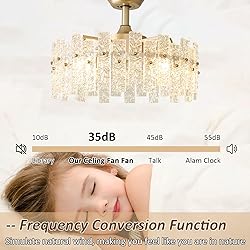 Crystal Chandelier Fan Caged Ceiling Fan with Light