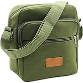 AegatarLue Mens Crossbody Bag with 4 Zipper Pockets, Canvas Messenger Bag for Men, Small Crossbody Purse for Men