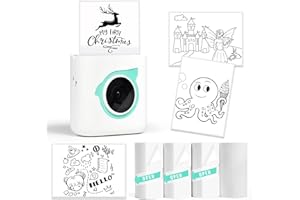 HPRT L8 Mini Portable Thermal Printer with Thermal Paper and 3 Sticker Rolls, Label Maker Machine for Pictures, Lists, Study Notes, DIY, Receipts - Blue