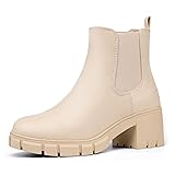 IDIFU Nude Boots for Women Chelsea Boots Ankle