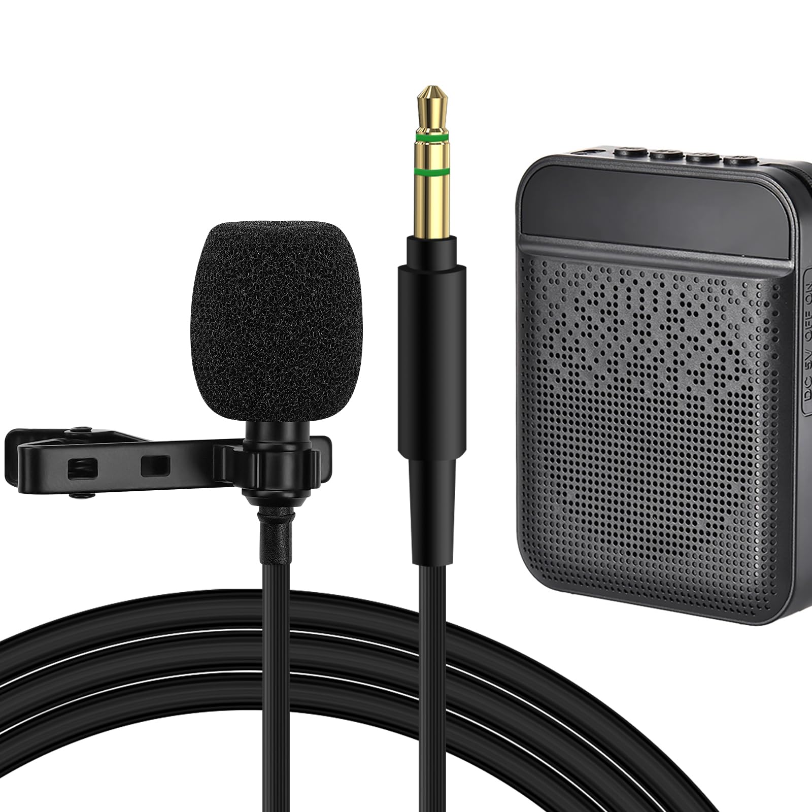 GEEKRIA Lavalier Microphone, Omnidirectional Clip-On Condenser Mic for DSLR Camera, Action Camera, GoPro, Voice Amplifier, Podcast, YouTube, TikTok, 3.5mm, 120cm, No Batteries Required