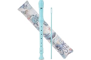 QIELIZI Recorder Instrument for Beginner Adults,8-Hole Soprano Descant Recorder Music Flute with with Cleaning Rod & Leather Case For Home Entertainment(2-Sea World)