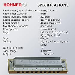 Hohner Marine Band 1896 Harmonica - Key of C Bundle