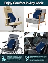 Travel Ease Ergonomic Lumbar Support Cushion Memory Foam DarkBlue view 7