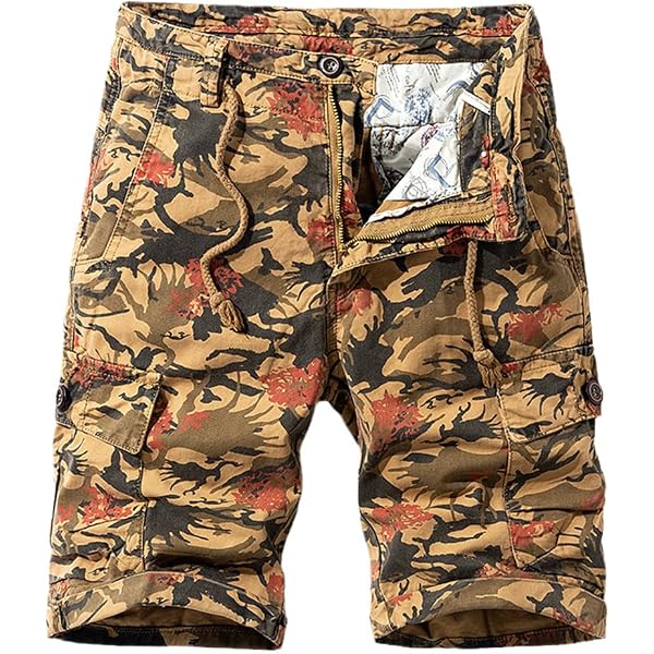MFH Men's Ripstop Camo BDU Bermuda Shorts - Tough Cotton, Cargo Pockets, Size L