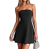 PRETTYGARDEN Women's Strapless Mini Summer Dress 2026 Spring A Line Tube Top Wedding Guest Cocktail Party Short Dresses