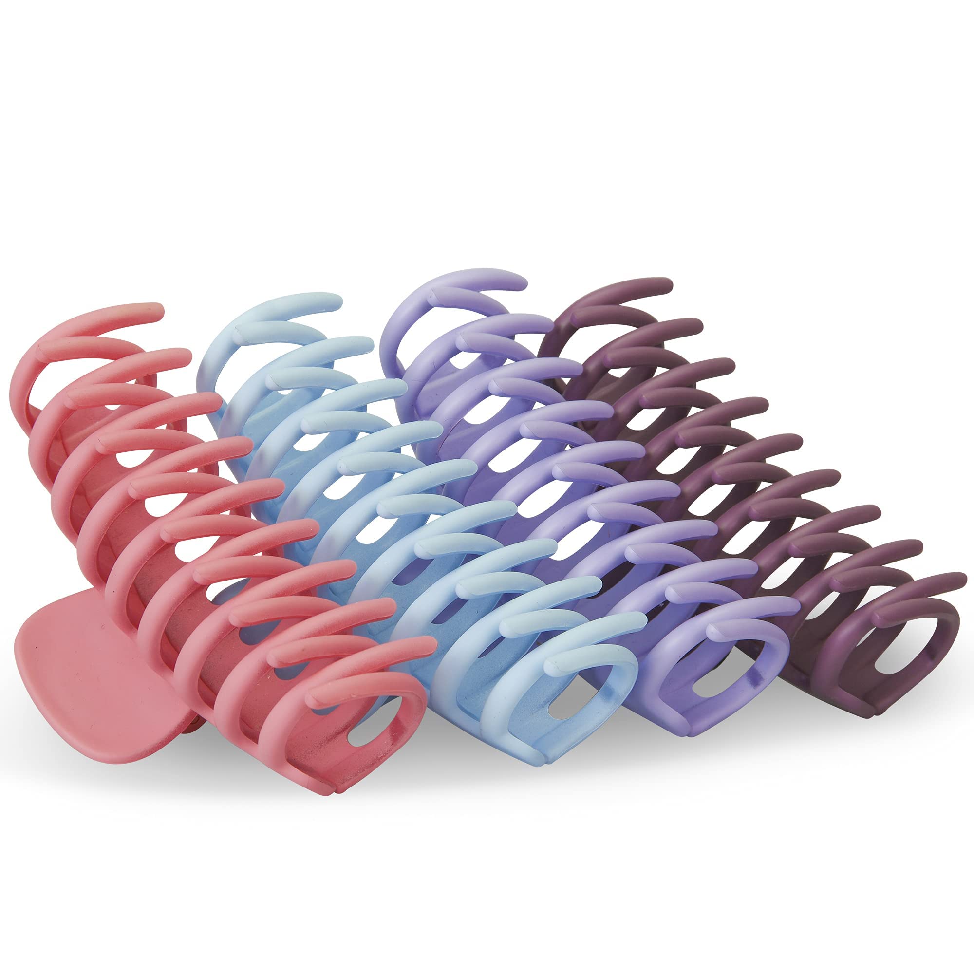 Hair Claws 3.6 inch Hair Clips For Fine Hair Medium To Thick Hair Non -Slip Strong Grip Girls Hair Clips Pastel Frosted Matte Retro 90's Stylish Claw Clip Set 4pcs