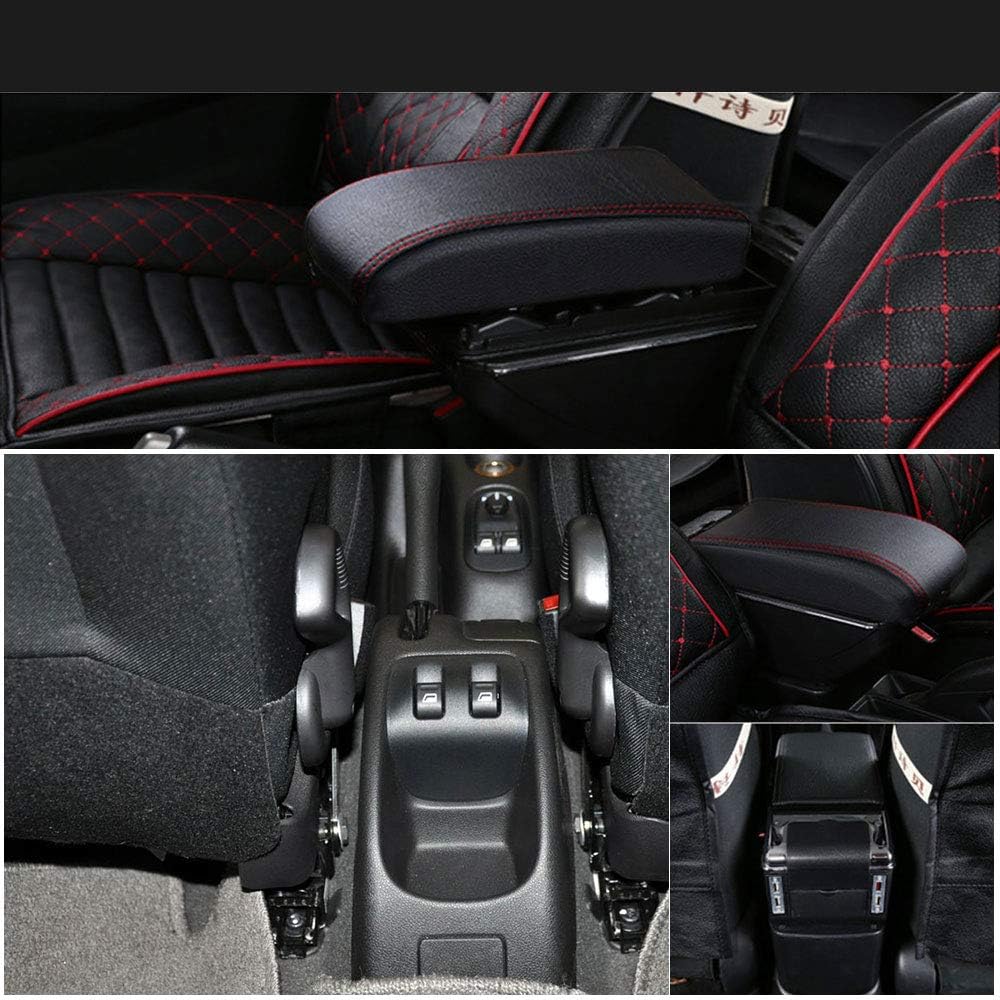 autotoper Armrest Box For PEUGEOT 206 207 2006-2013 Auto Seat Central Armrest Interior Car Styling Multifunction Storage Box With 7USB port with LED light Arm Rest Box Black