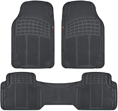 Amazon Com Motor Trend Flextough Rubber Floor Mats For Car Suv 100 Odorless All Weather Heavy Duty Black Automotive