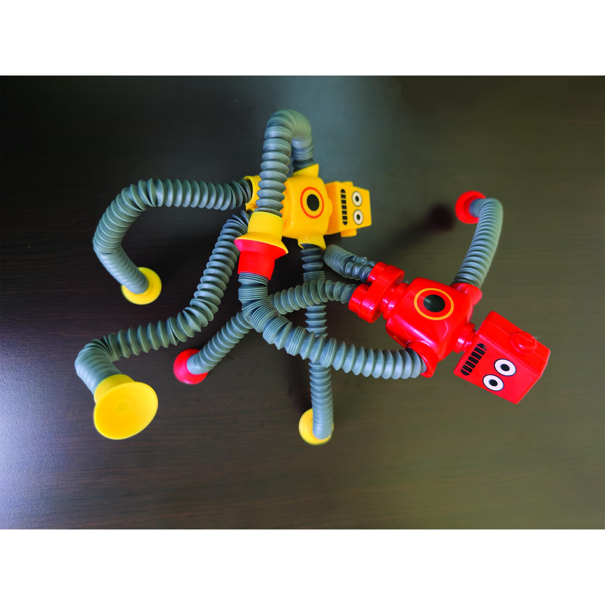 Raymond Geddes B-Bot Break-A-Zoid Robot Toys for Kids (12 Pack) – Bendable, Stretchable, Suction Cup Robots in 4 Colors – Sensory Fidget Fun