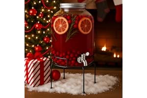 FillTouch 2 Gallon Christmas Plastic Beverage Dispensers with Stand Large Clear Drink Containers for Parties with Spigot and Lid for Weddings Countertop Party Bar Picnics Water Tea