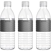 Copco Hydra 16.9 oz Tritan Water Bottle with Spill Resistant Lid & Non-Slip Sleeve, Set of 3 - BPA-Free, Dishwasher Safe, Fits Cup Holders, Great for Gym, Travel, Office - Durable & Lightweight (Grey)