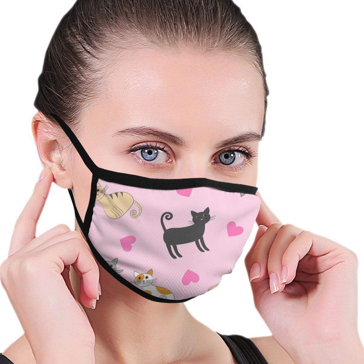 Cotton Mask Anti-dust Mouth Mask Love Cats Cycling Camping Half Face Mouth Masks for Boys Girls Men Women