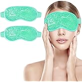 candyfouse 2Pack Cold Cooling Eye Mask, Reusable Hot Colder Therapy Gel Bead with Plush Backing for Puffiness Migraine Stress Relief Skin Care Dry Eyes
