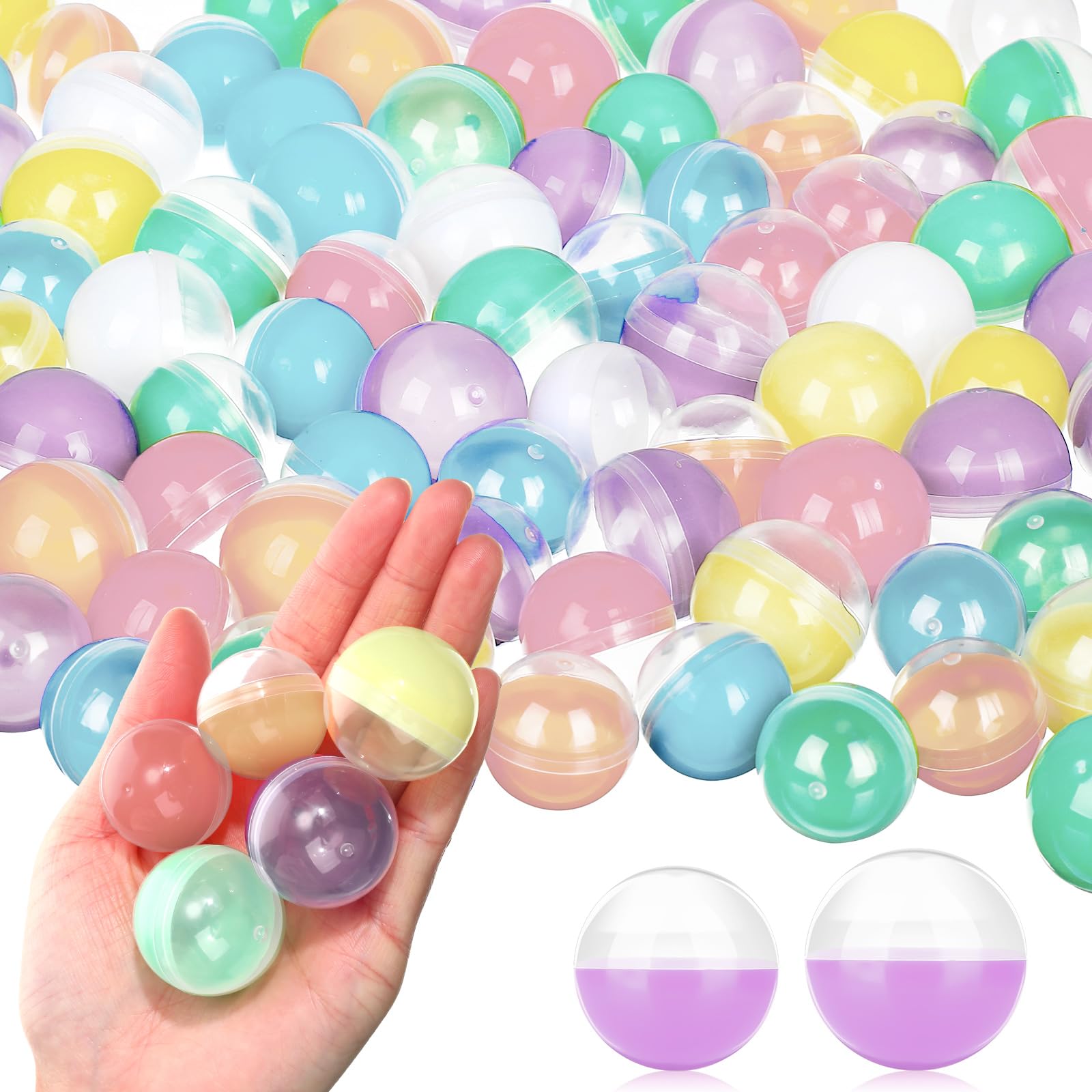 Photo 1 of Libima 300 Pcs Gumball Machine Capsules Round Capsules 1.1" 1.25" Vending Machine Capsules Empty Clear Balls Toys Small Gumball Containers for Surprise Prize Party Favor (Sweet Color)