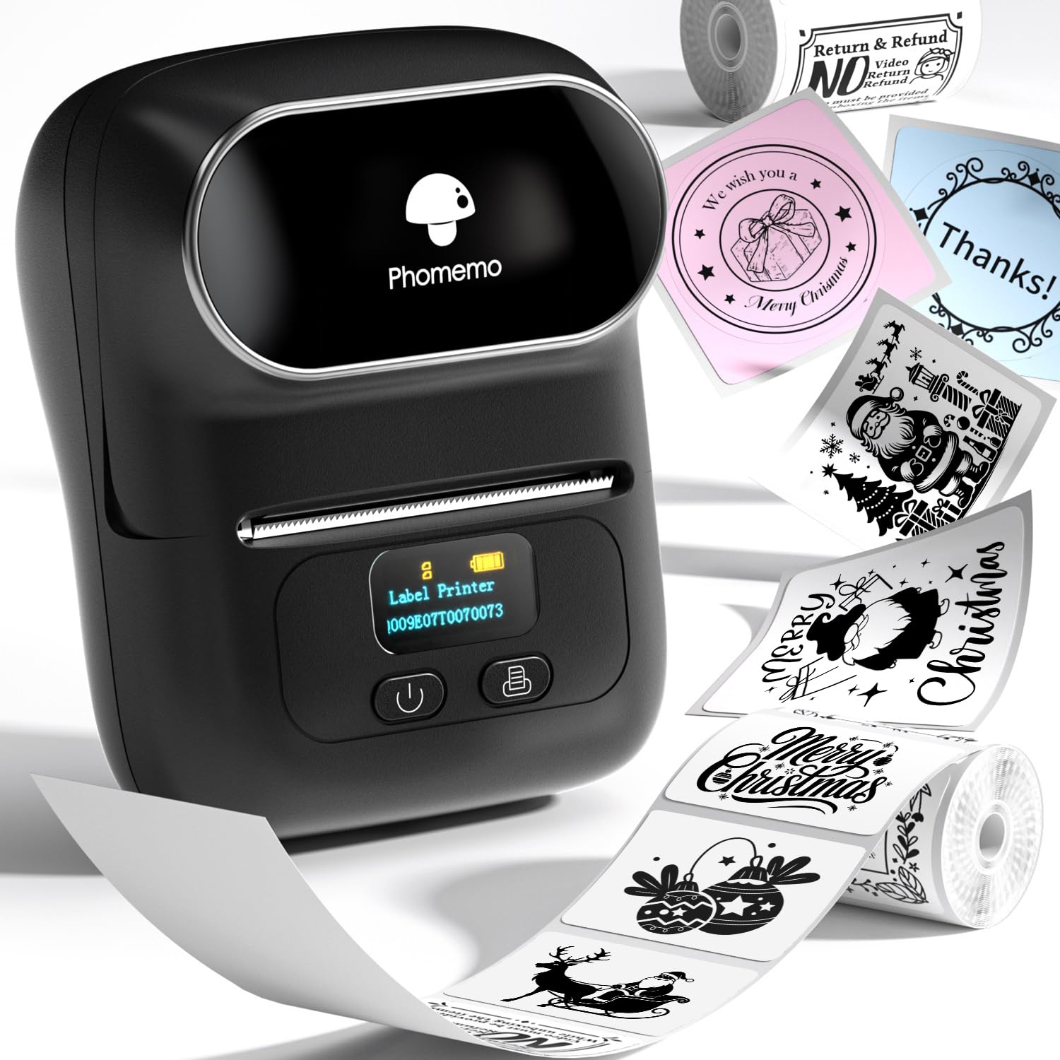 #Phomemo M110 Imprimante à étiquettes Bluetooth, Imprimante d'étiquettes portable autocollante, Imprimante thermique pour codes-barres, Commerce de détail ...