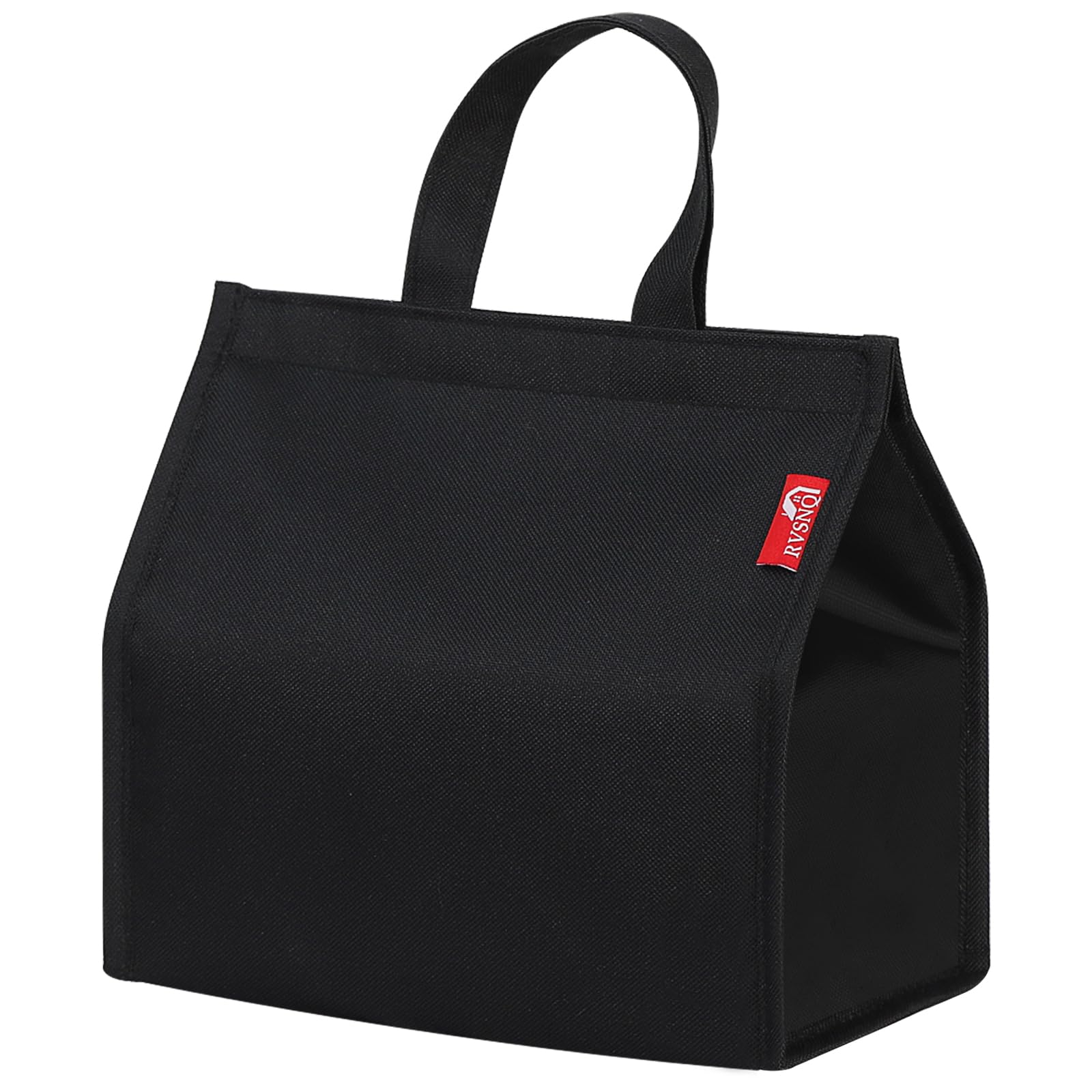RVSNQ ランチバッグ 保冷 小型 お弁当 持ち手つき お手入れ簡単 耐久性 軽量 保冷ランチバッグ 通勤、通学、桜鑑賞、旅行に適合(ブラック) の商品画像