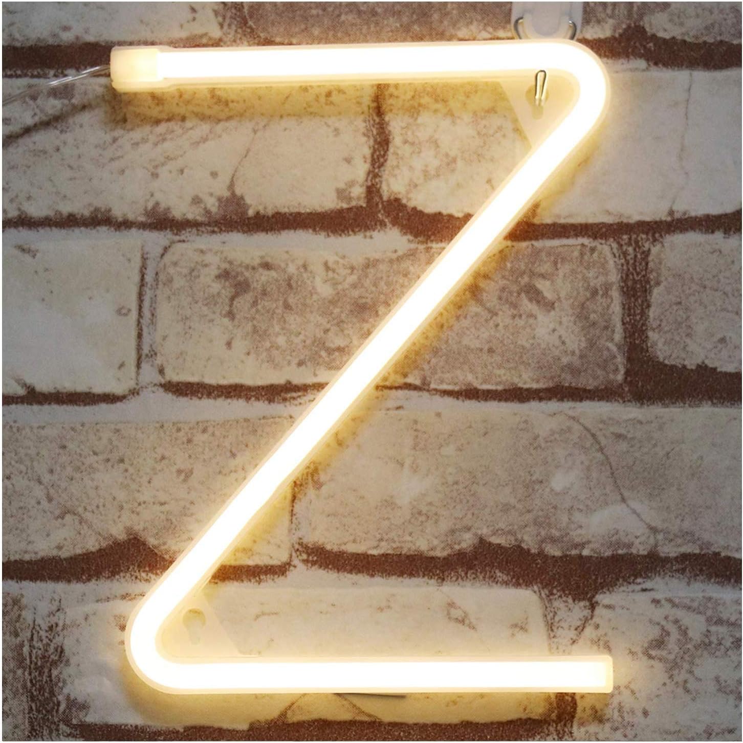 Vimlits DELICORE Neon letter Sign Night Lights LED Alphabet Neon Art Lights Wall Decor Light up words for Wedding Birthday Party Christmas Home Bar Decoration Z