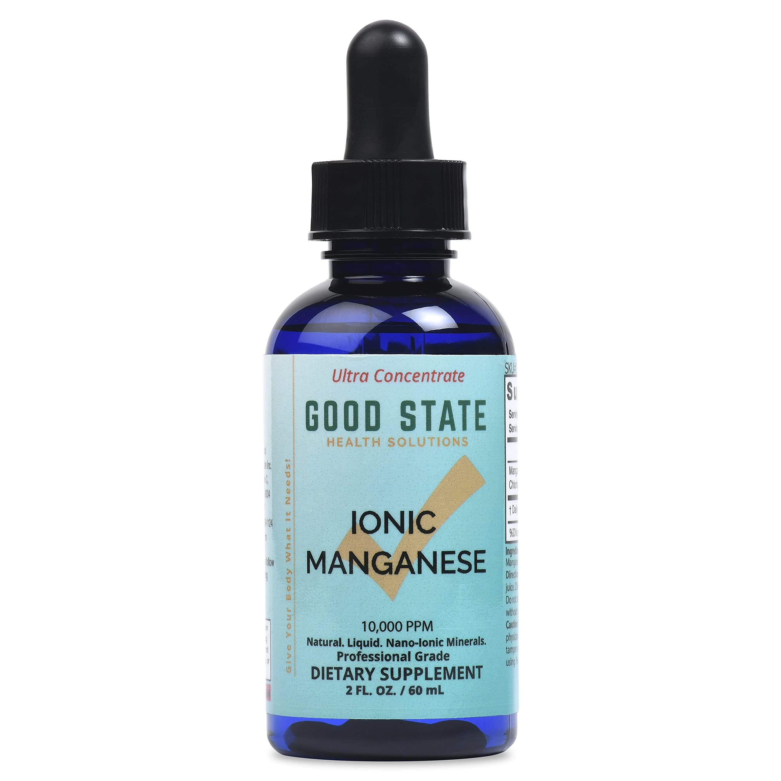 Good State | Liquid Ionic Manganese | Dietary Supplement | Great Bone Health | 100 Servings