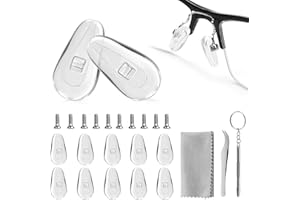 Eyeglass Nose Pads, 10 Pairs Anti Slip Glasses Nose Pads, Soft Silicone Air Chamber Nose Pads for Replace Nose Pads and Repai