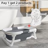 Glenmore Baby Bath Tub Foldable Collapsible with Cushion Anti-Slip Grey view 2