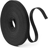 URAQT Fastening Tape Hook and Loop Cable Ties 10mm x 10m Black