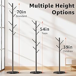 HzTinT Coat Rack with Natural Marble Base, Metal