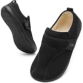 XIHALOOK Mens Slippers Wide Diabetic Shoes with Adjustable Strap for Diabetic Swollen Feet Outdoor Indoor Walking Shoes