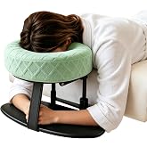 TOROKOM Adjustable Headrest Face Pillow Cradle and Hand Rest | Face Cushion Support Bracket, Headrest Face Cushion Face Pillow, Salon Home Mattress Massage Kit (Green)