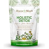 Heaven Blends Organic Holistic Detox Tea – Spearmint, Dandelion, Burdock, Milk Thistle Seed, Fenugreek & Yellowdock Root – sugar free, caffeine free, and gluten free. 30 Sachet