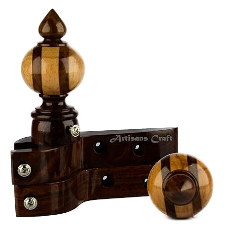 Buy Artisans Craft Bracket Wooden Curtain Rod Ends Finials Caps