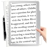 5X Magnifying Glass for Reading, Full Page Viewing Magnifier,Sliver | Handheld Lightweight Magnifier for Reading Seniors and Low Vision Person